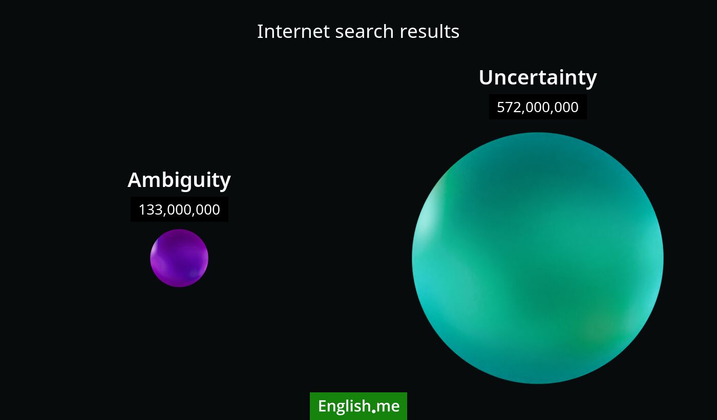 Internet search results for ambiguity) and uncertainty
