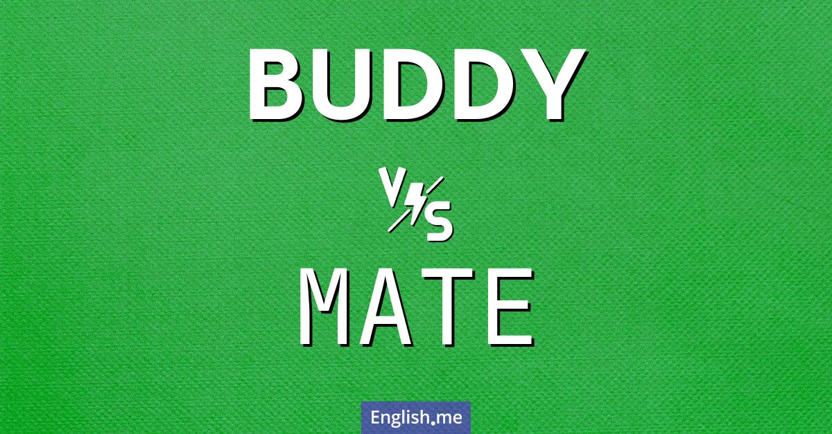 "Buddy" (copain) contre "Mate" (pote)