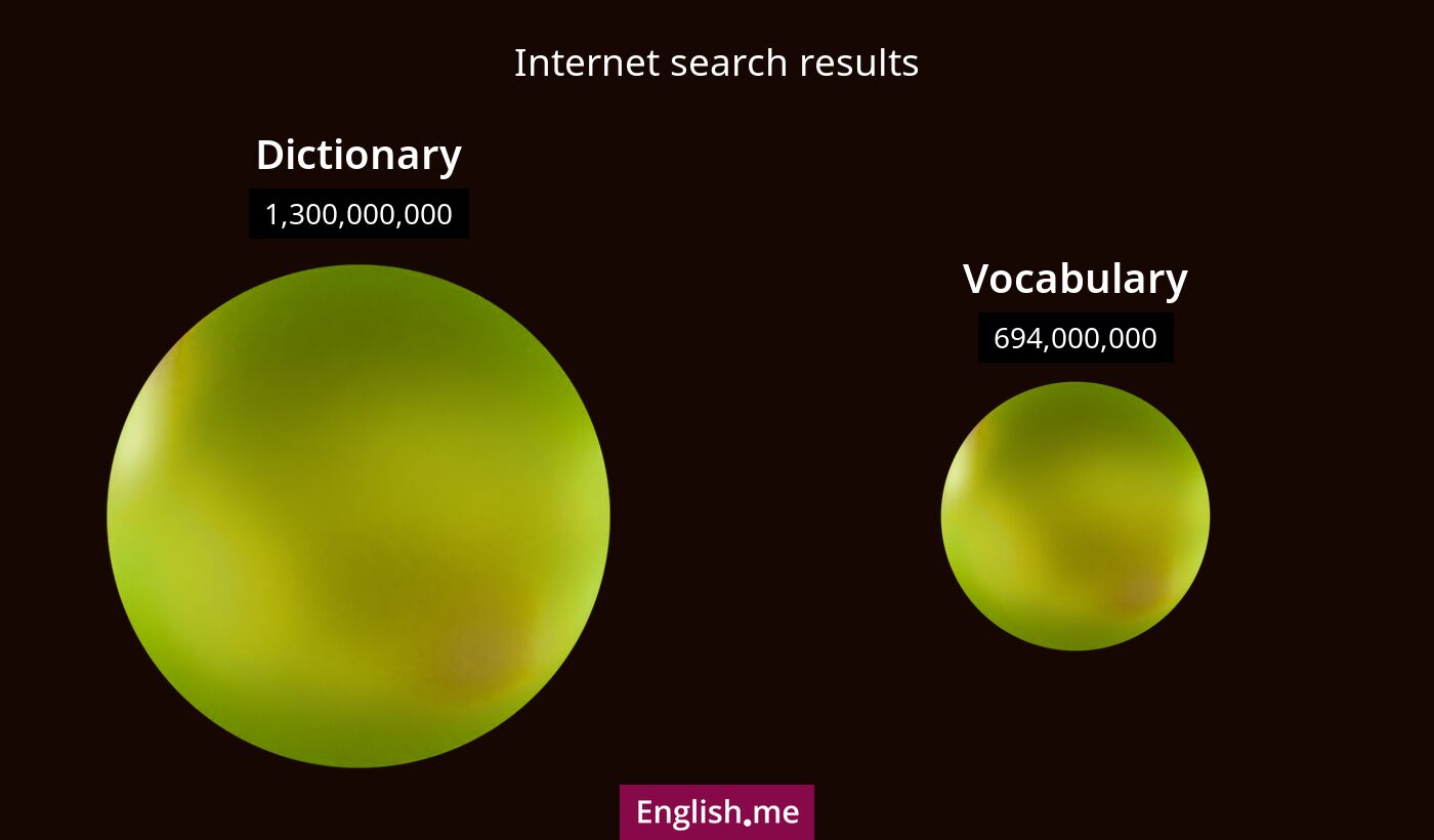 Internet search results for dictionary) and vocabulary