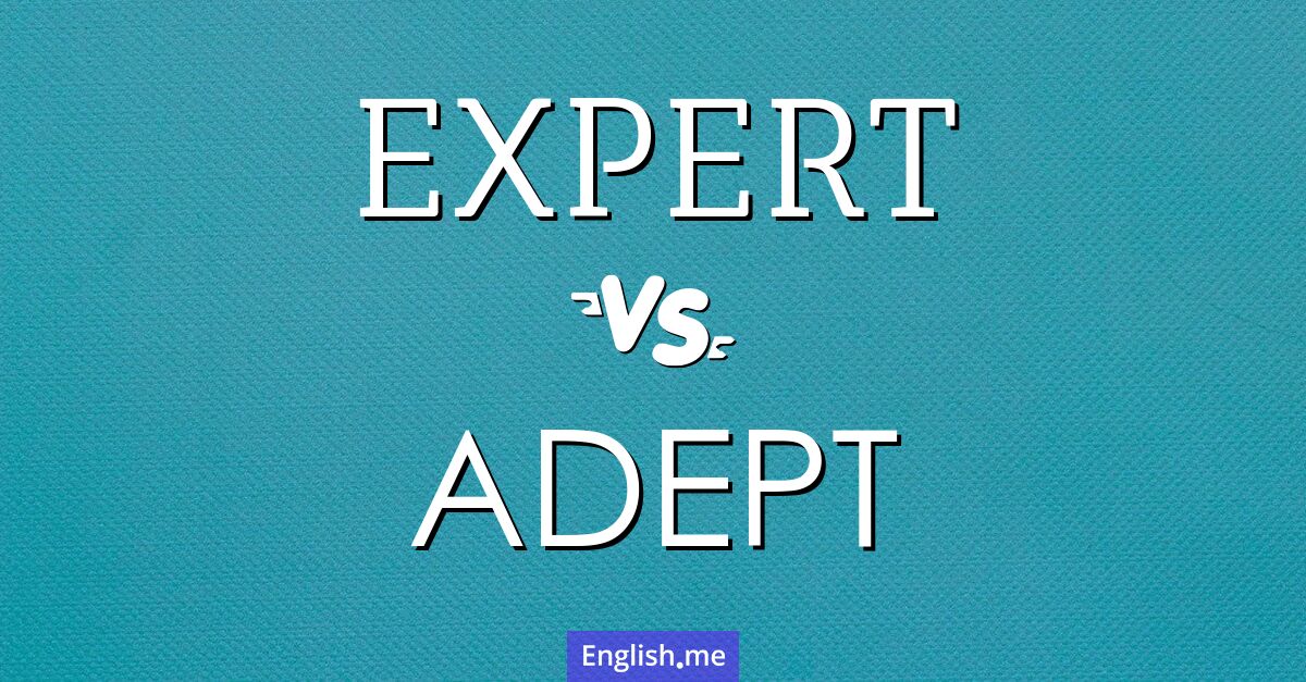 Expert and adept. What's the difference?