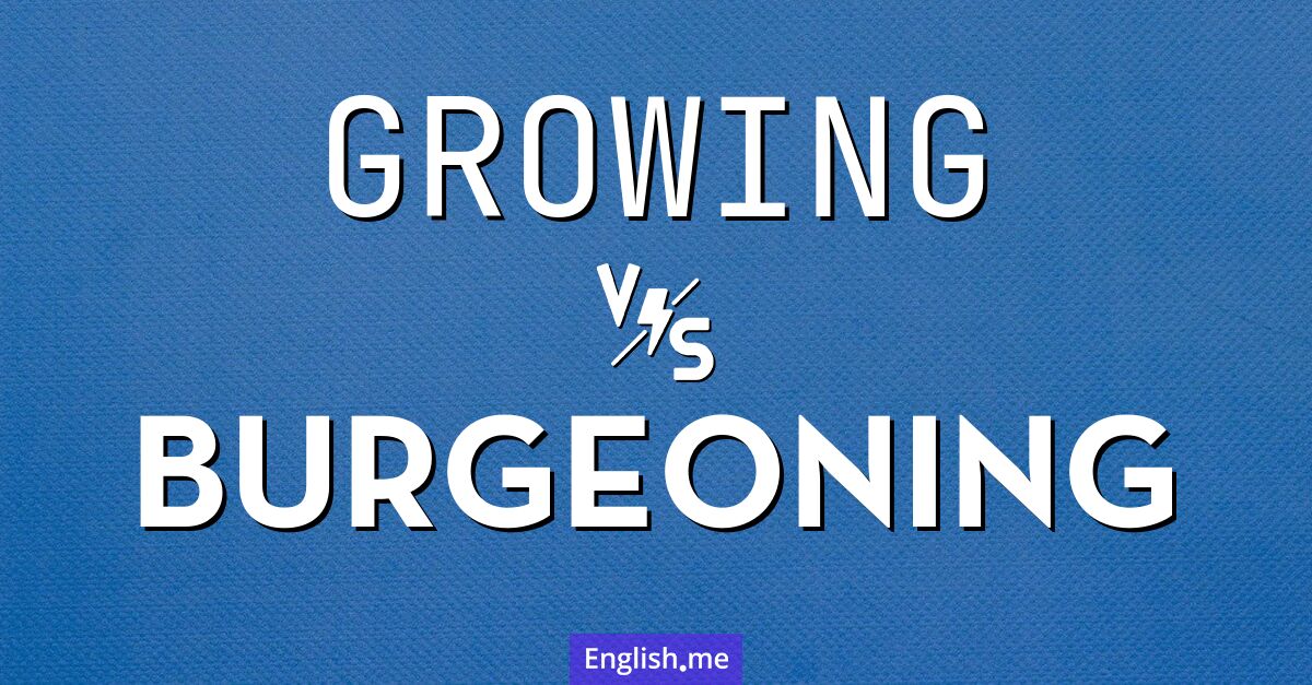 "Growing" (croissant) contre "Burgeoning" (florissant)