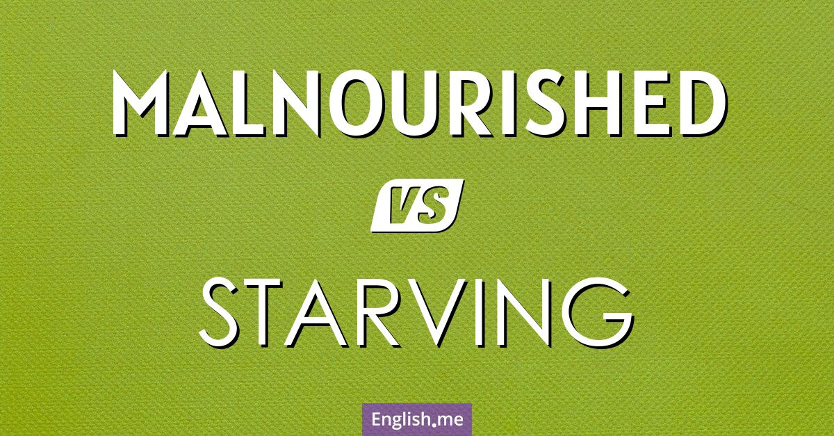 "Malnourished" (malnutri) contre "Starving" (affamé)