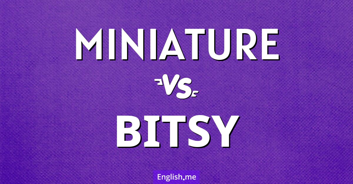 "Miniature" (miniature) contre "Bitsy" (minuscule)