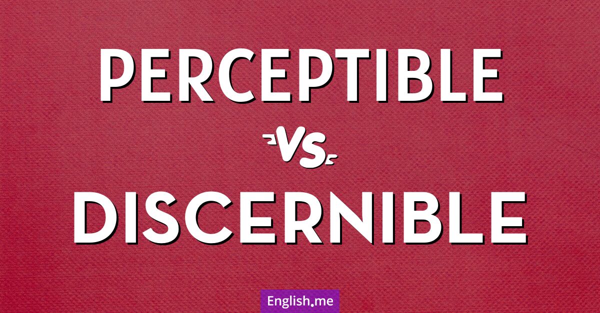 "Perceptible" (perceptible) contre "Discernible" (discernable)