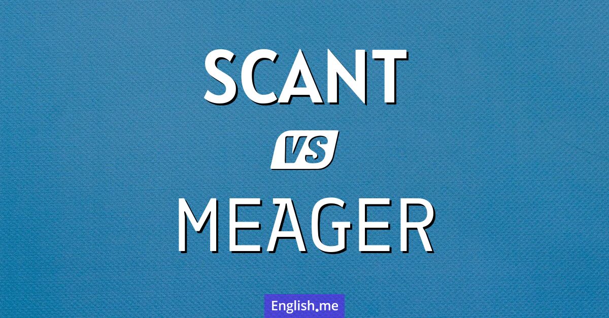 "Scant" (réduit) contre "Meager" (maigre)