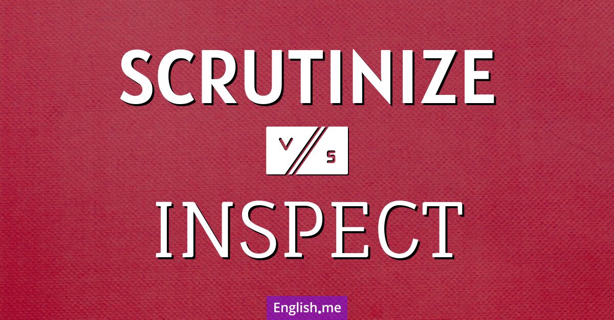 "Scrutinize" (scruter, examiner attentivement) contre "Inspect" (inspecter, examiner)