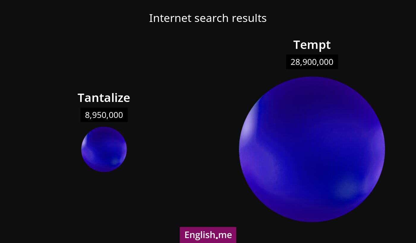 Internet search results for tantalize) and tempt