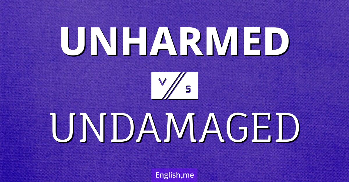"Unharmed" (indemne) contre "Undamaged" (intact)