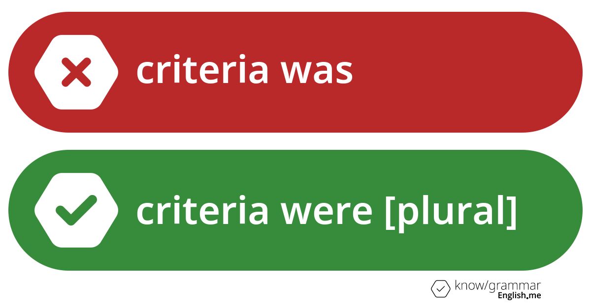 Pourquoi "criteria was" est incorrect en anglais?