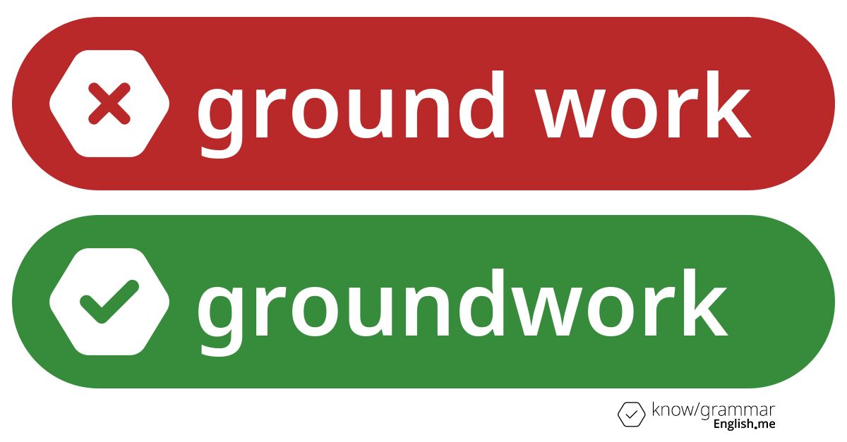 Pourquoi "ground work" est incorrect en anglais?