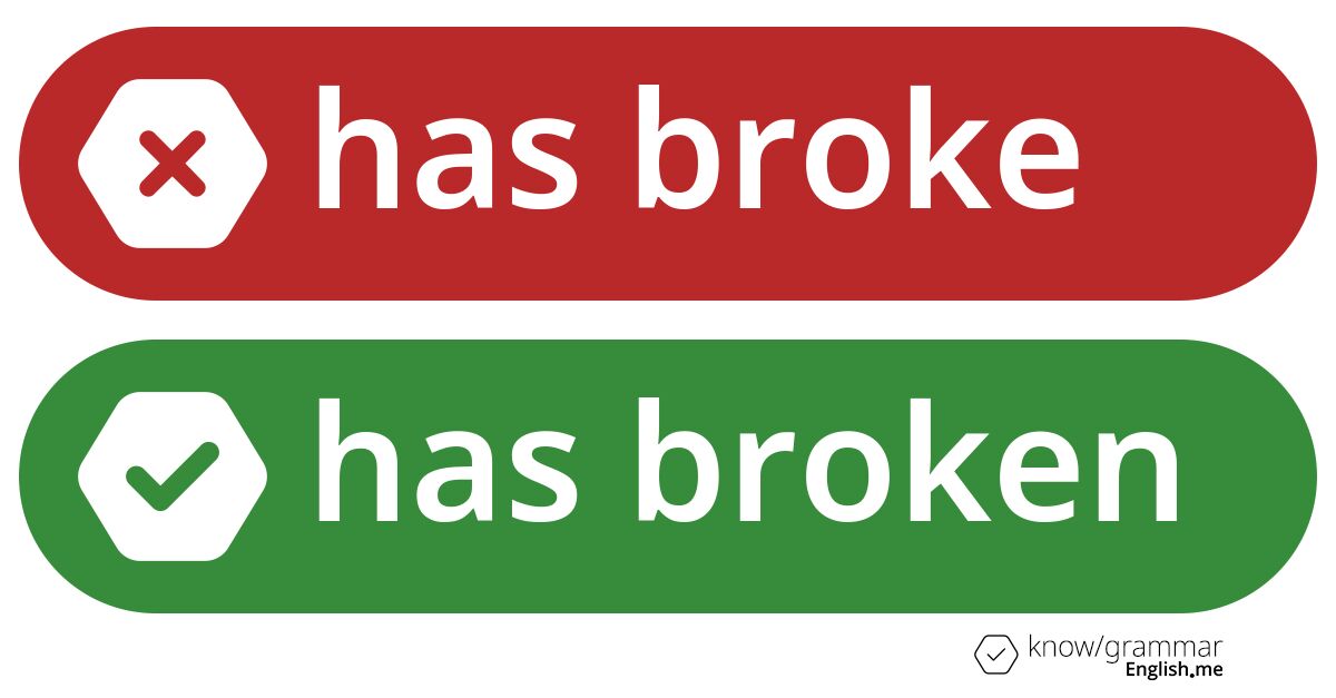 Pourquoi "has broke" est incorrect en anglais?