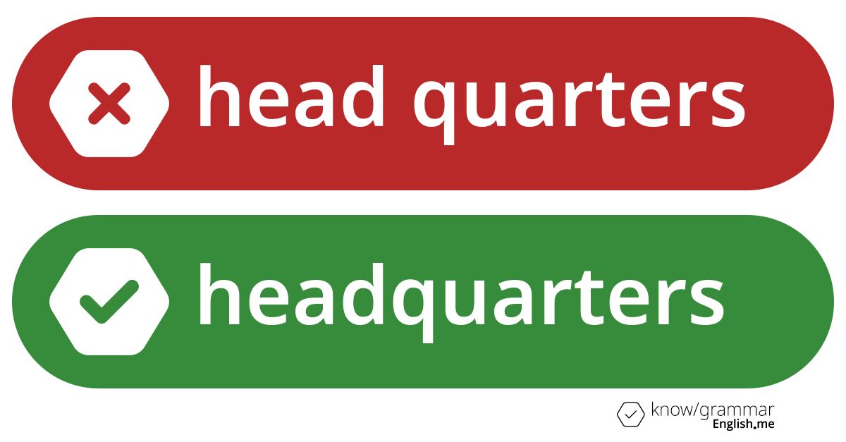 Pourquoi "head quarters" est incorrect en anglais?