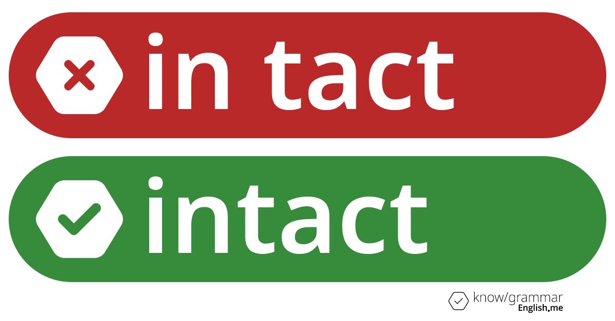 Pourquoi "in tact" est incorrect en anglais?