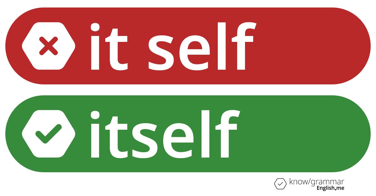 Pourquoi "it self" est incorrect en anglais?