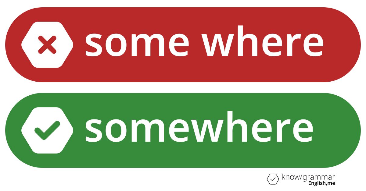 Pourquoi "some where" est incorrect en anglais?