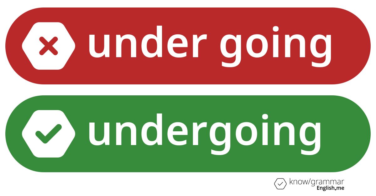 Pourquoi "under going" est incorrect en anglais?
