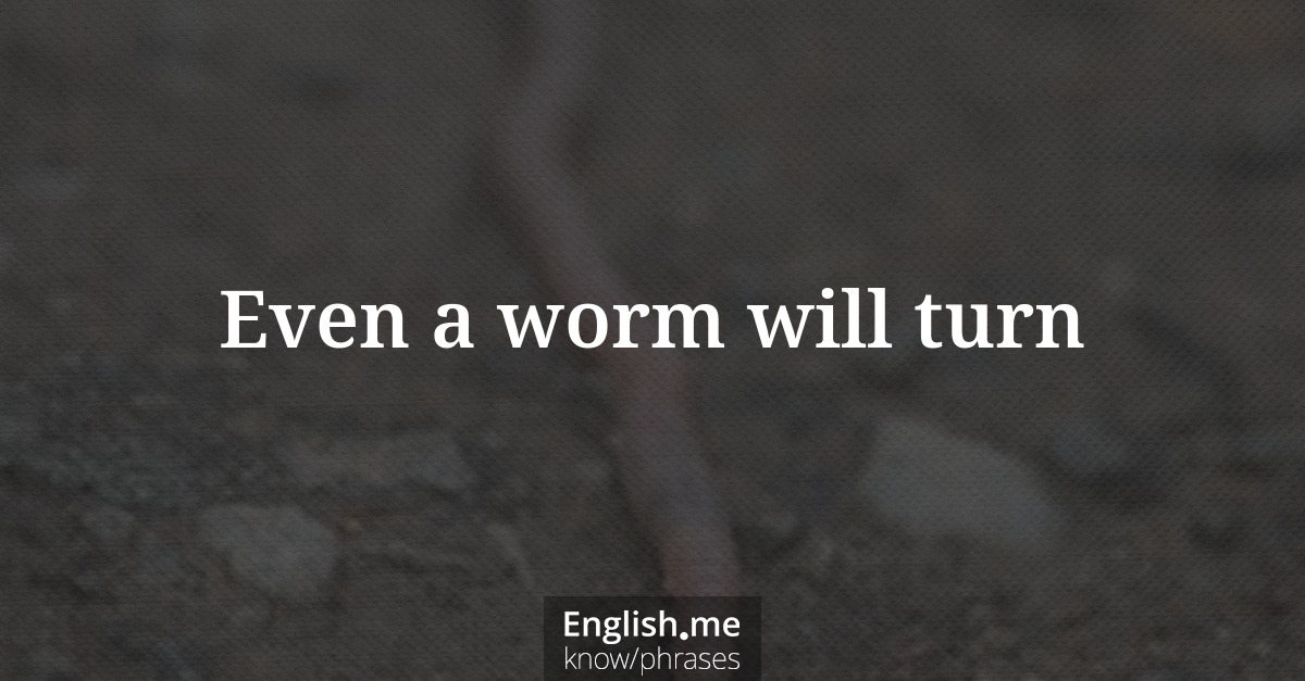 Explication de l'expression “Even a worm will turn”