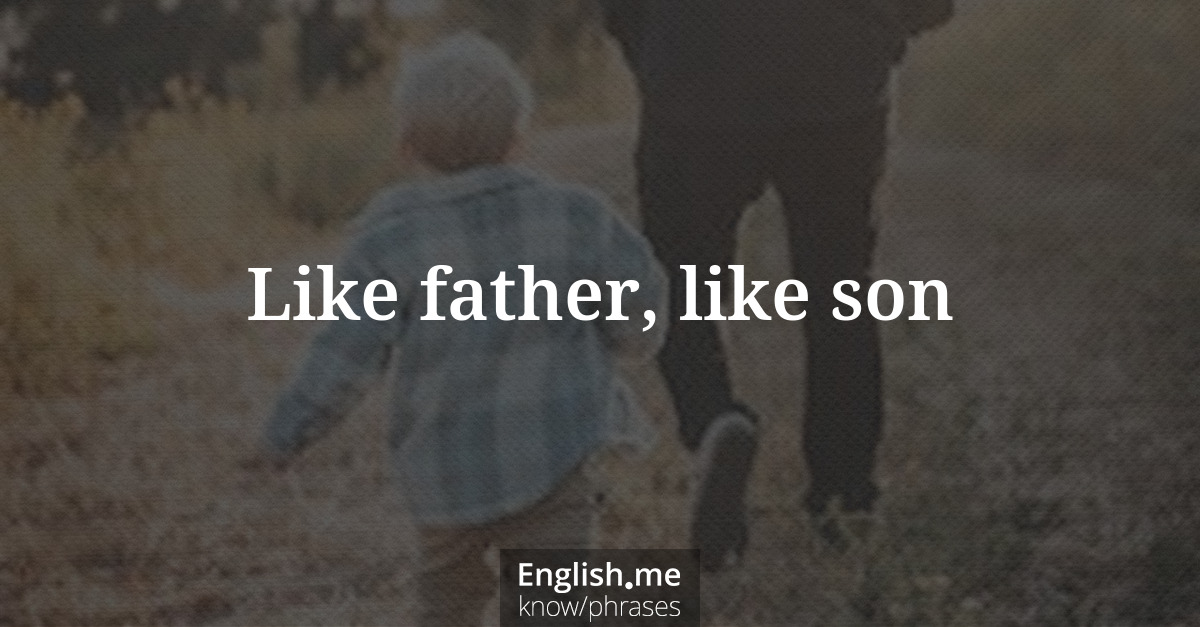Explication de l'expression “Like father, like son”
