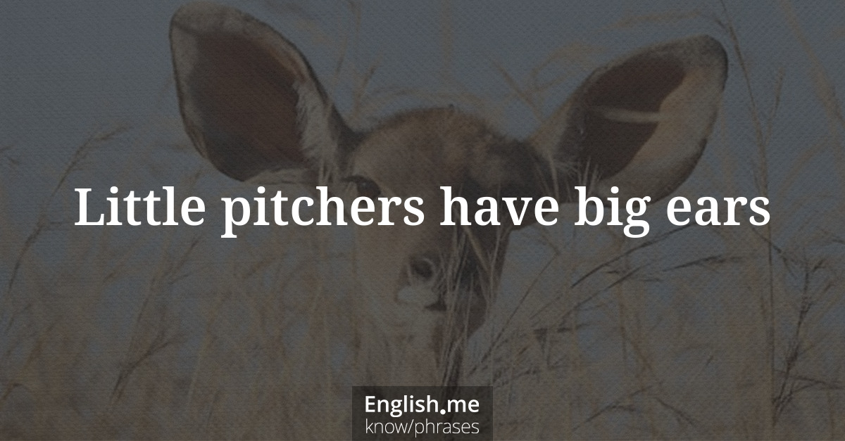 Explication de l'expression “Little pitchers have big ears”