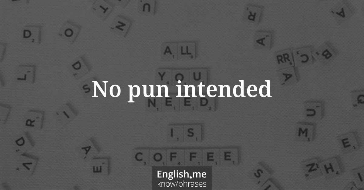 Explication de l'expression “No pun intended”