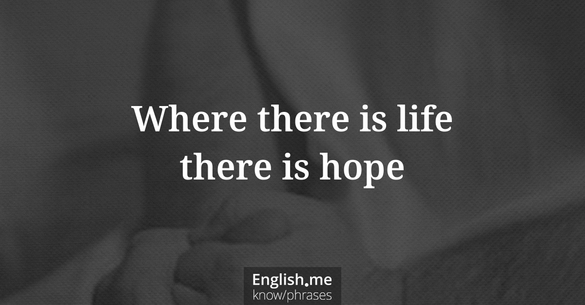 Explication de l'expression “Where there is life there is hope”